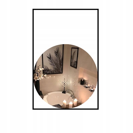 lustra stojące i wiszące LUSTRO OKRĄGŁE W RAMIE AURORA 100 cm ŚCIENNE LOFT ŁAZIENKA GARDEROBA POKÓJ