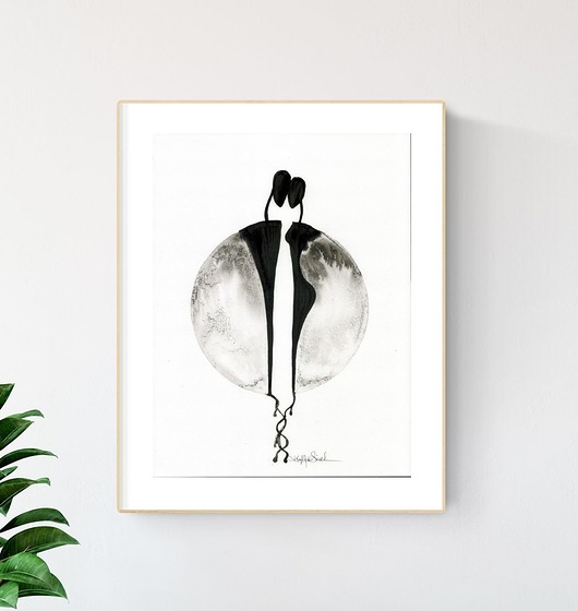 grafika 30x40 cm wykonana ręcznie, abstrakcja Krystyna Siwek Art