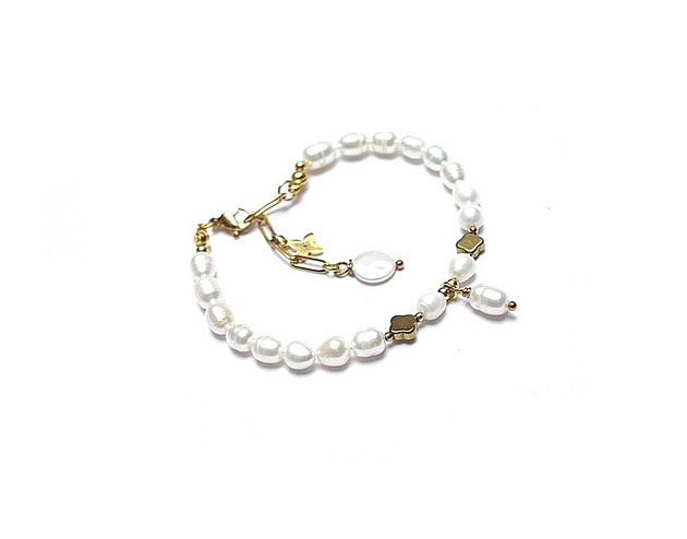 Pearls /white/ perły naturalne vol. 4-bransoletka KiKa pracownia