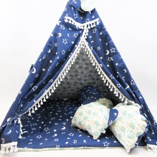 Dwustronne Tipi Granatowe Jeżyki Enitka Sweet Baby Room