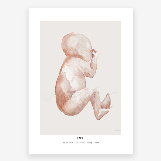obrazy i plakaty do pokoju dziecięcego Plakat presonalizowany Ivy brązowy