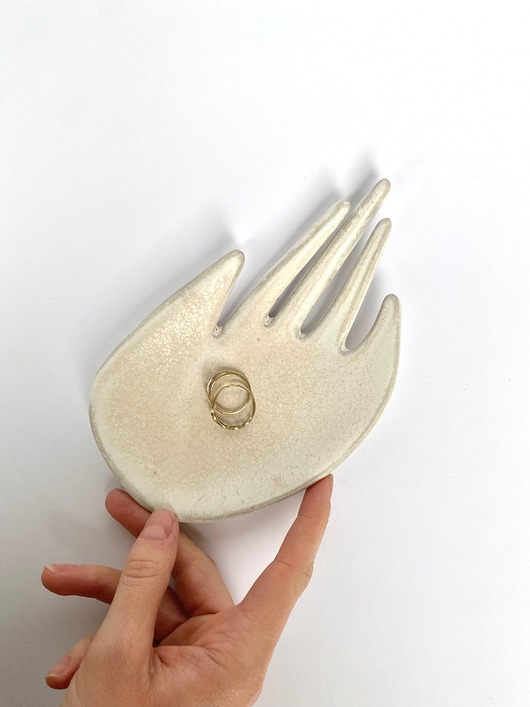 pojemniki na biżuterię Ceramiczny Stojak na Biżuterię Dłoń Babie Lato