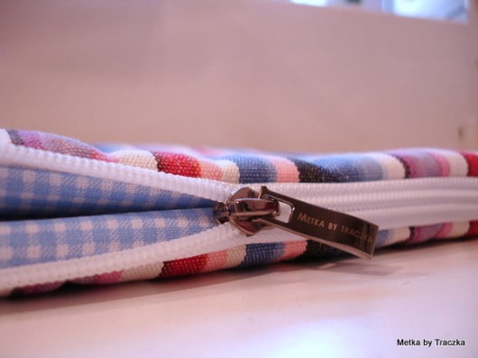 ZAMÓWIENIE -laptop bag  - pink and blue metka by traczka
