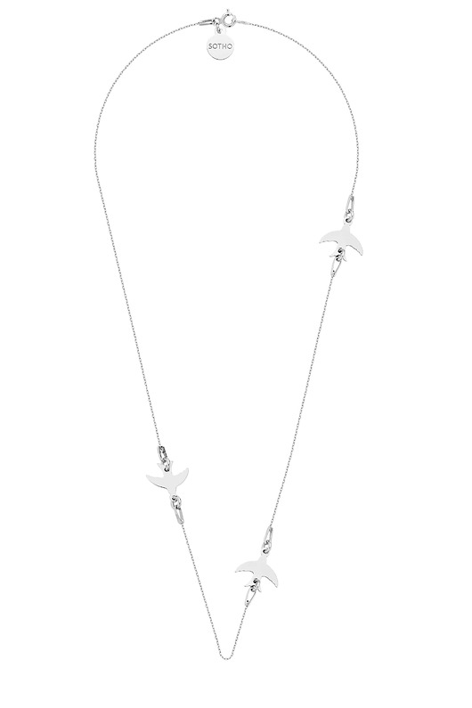 srebrne naszyjniki Srebrny naszyjnik z jaskółkami