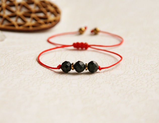 bransoletki z kamieni naturalnych OCHRONNA bransoletka - czarny turmalin - MINI