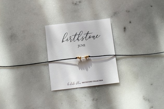 bransoletki na sznurku CZERWIEC - JUNE Birthstone Bracelet