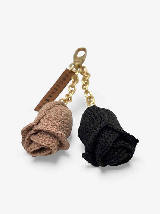 breloki Brelok Dwie Róże - Beż i Czerń