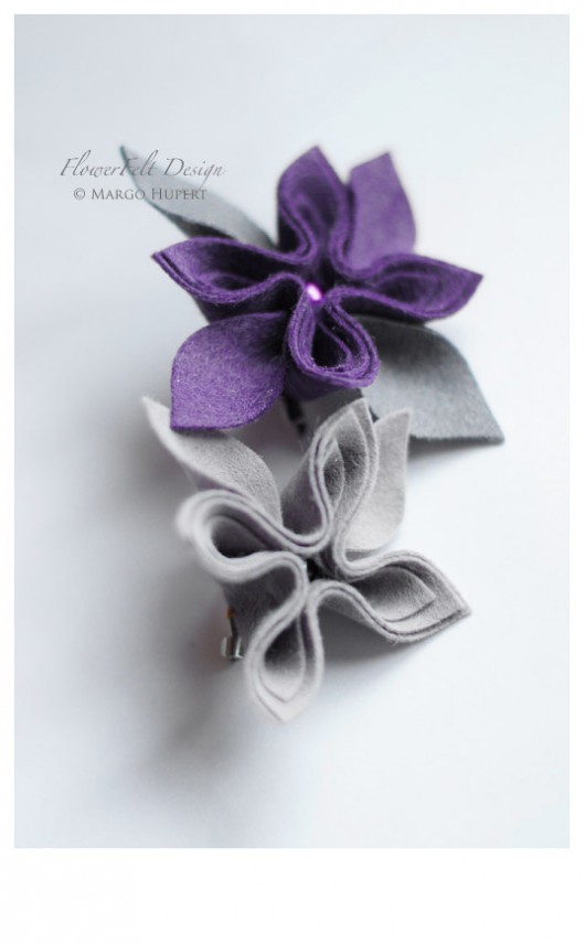 fiolet z szarością FlowerFelt Design