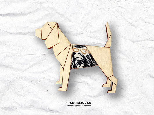 broszka origami - beagle PanFelicjan