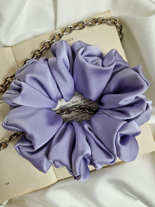 gumki do włosów Scrunchie Lavender XL - gumka do włosów fioletowa liliowa