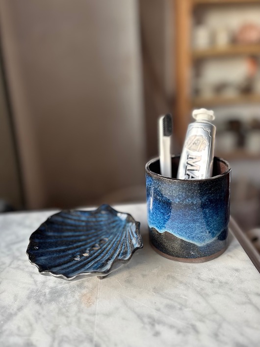 mydelniczki Zestaw Łazienkowy z Mydelniczką Muszlą  Cudo Oceanu