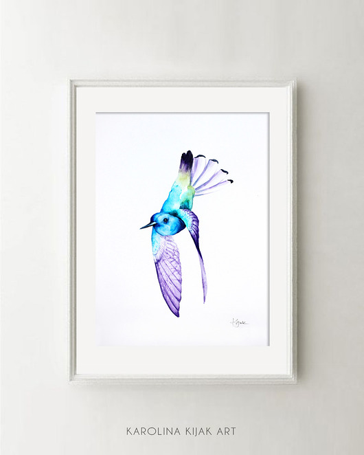Koliber w locie III - Plakat Glicee Print Karolina Kijak