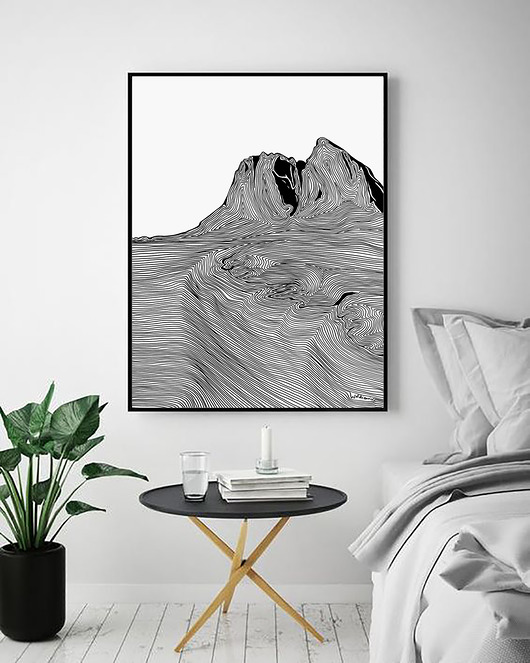 grafiki i ilustracje Lofoty / Góry / Norwegia / Grafika
