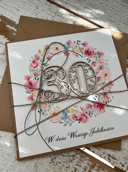 kartki scrapbooking Wyjątkowa kartka z okazji 30 rocznicy ślubu
