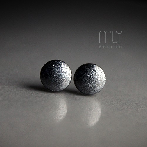 kolczyki ceramiczne Mini Węgielki 6mm/stal chirurgiczna/