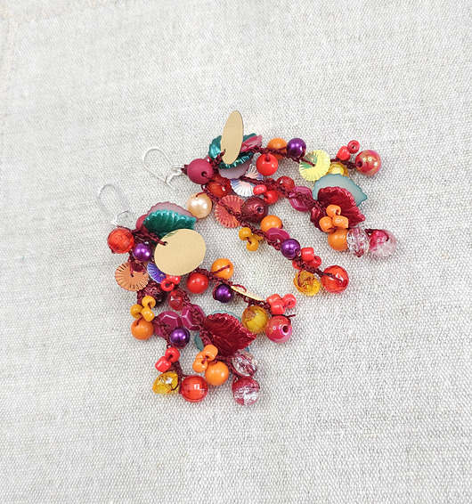 kolczyki szklane 7064 długie, lekkie kolczyki