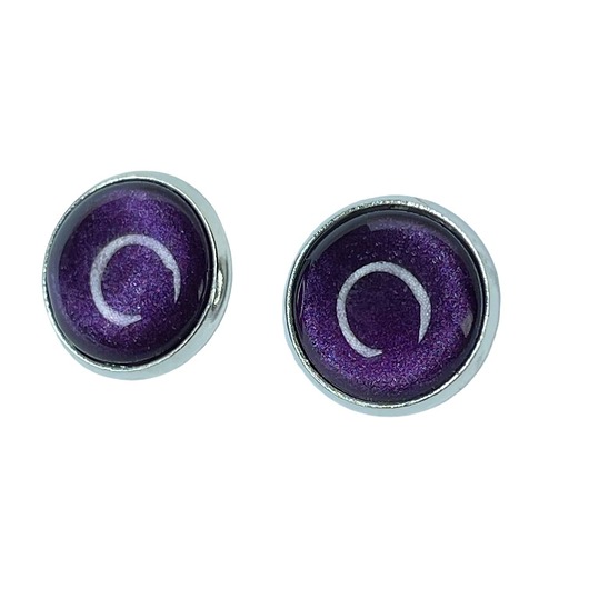 kolczyki szklane Sztyfty w odcieniu perłowego fioletu