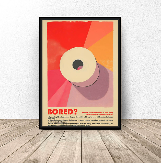 plakaty Kolorowy plakat do łazienki "Papier toaletowy"