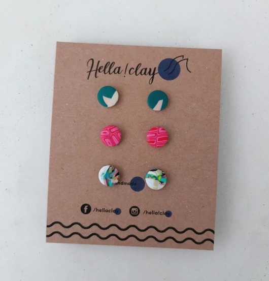 Minikolczyki 3pack Hellaclay