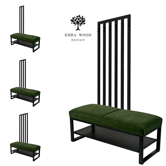 ławki Ławka Tapicerowana Strong 09 z Wieszakiem - Styl Industrialny Model: LGM-555