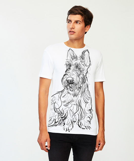 t-shirty męskie Scottish Terrier Dog Men's T-shirt white