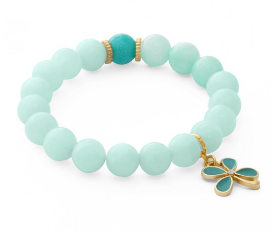 Mint jade with turquoise point & flower pendant. Lavoga