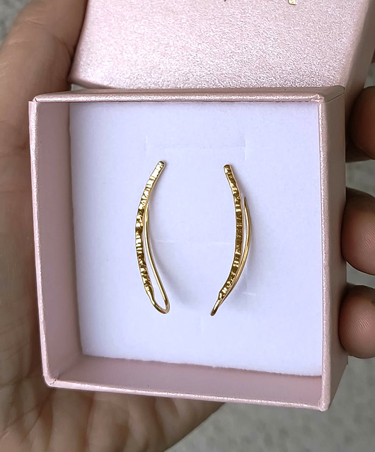 nausznice Komplet Kolczyk- nausznica Młotkowana Gold srebro pozłacane