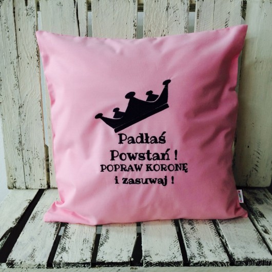 Poduszka Padłaś Powstań - PINK Majunto