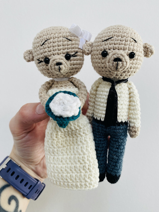 Ślub - inne Młoda para misie maskotki ślubne ręcznie robione prezent