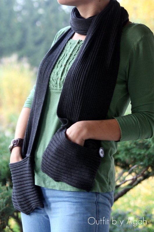 Szalik z kieszonkami made by agah