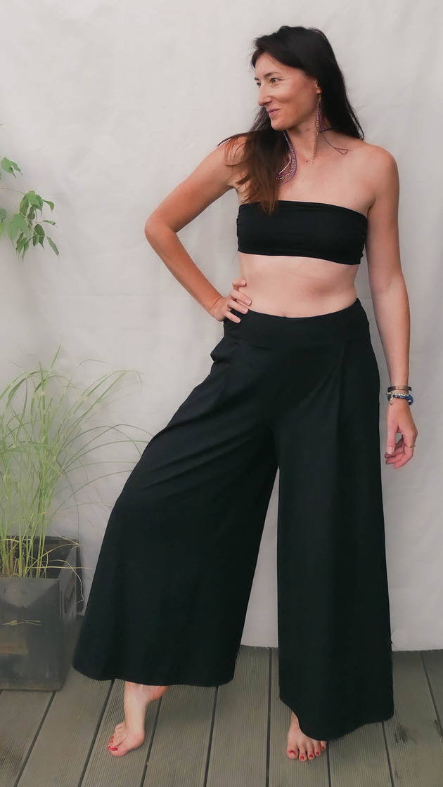 topy damskie Tube top czarny bawełna