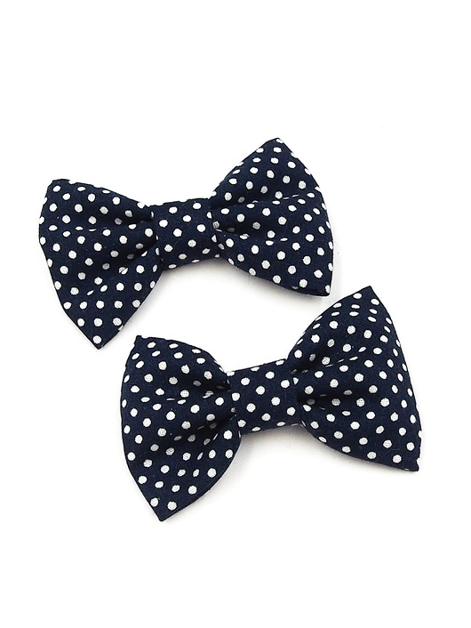 ozdoby do włosów dla dzieci Spinki do włosów kokardki granatowe w kropki Dottie Navy