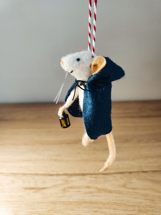 akcesoria różne Myszka Fiszka -wełna filc bombka święta zawieszka