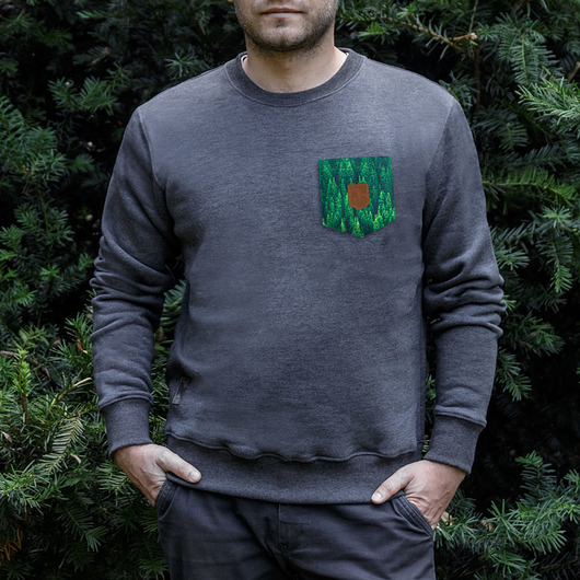 Bluza męska bez kaptura kieszonka LAS IGLASTY Szwendam sie