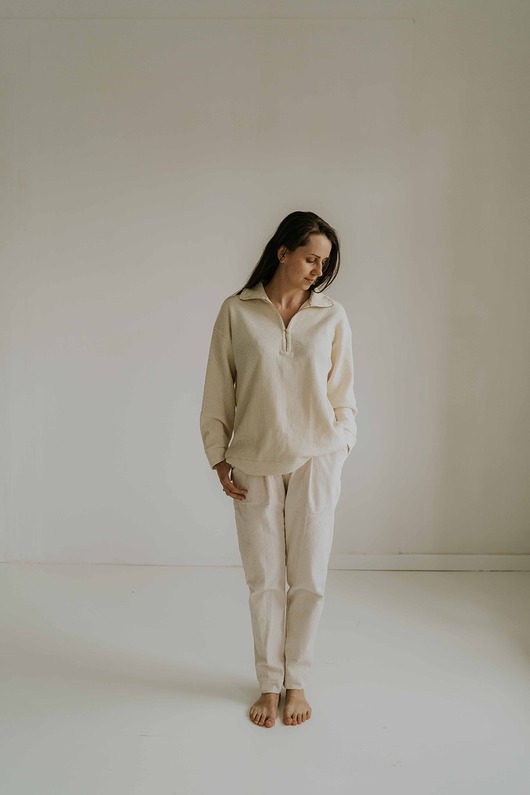 bluza bez kaptura damska Bluza Hugs, oat milk