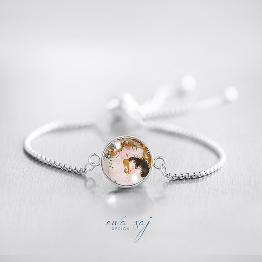 bransoletki ze szkła Macierzyństwo Gustava Klimta - stal nierdzewna