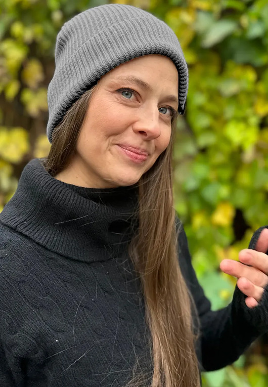 czapki damskie Czapka Beanie Fisherman GREY