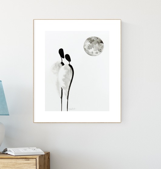 grafika 40X50 cm wykonana ręcznie MiniMalArt