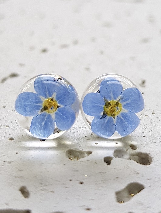 Kolczyki - sztyfty z niezapominajką Grol Jewellery