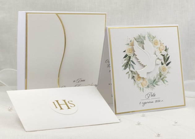 kartki na komunię Kartka na komunię z pudełkiem i kopertą,    19B