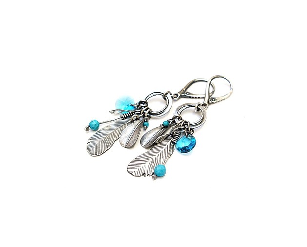 kolczyki z kamieniami Kolczyki Indianki vol.15   