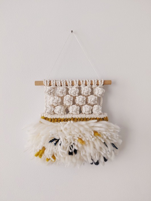 makramy Mała makrama z wełną