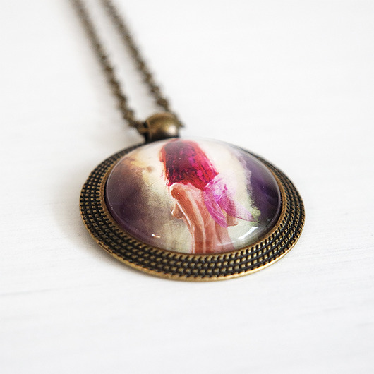 wisiory Medalion, naszyjnik - Wróżka, elf - brąz