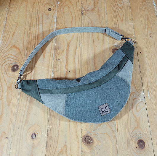 saszetka nerka Nerka "Haru" zielona bawełna canvas mix