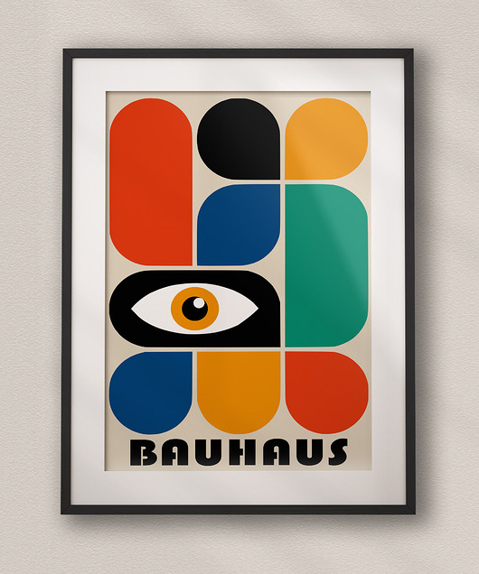 plakaty Minimalistyczny plakat - Bauhaus #1  - Do salonu, sypialni, biura