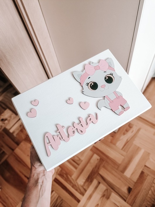 pojemniki na zabawki KOTEK M pudełko skrzynka na zabawki i skarby dla dziewczynki  z imieniem