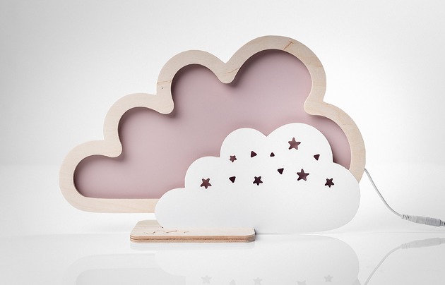 lampy do pokoju dziecka Lampka ścienna Unky - CHMURKA różowa
