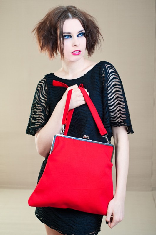 portfele damskie Torebka Czerwona L