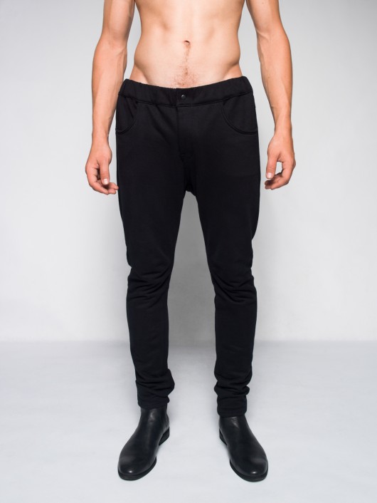Men black skinny sweatpants Keyce