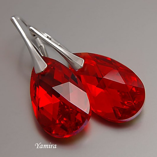 kryształ Swarovski Light Siam AB classic - kolczyki yamira